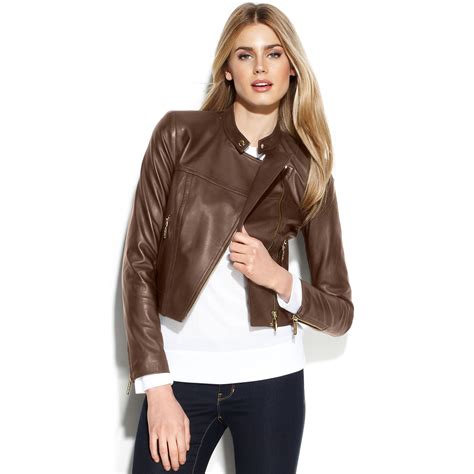 michael kors leather jacket women|Michael Kors jackets women's sale.